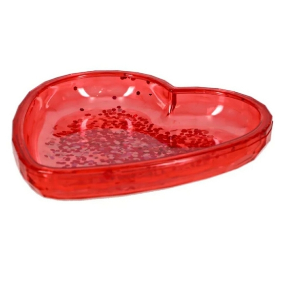 Set of 2 Pink and Red Heart Shaped Plates Catch-all Valentine's Day decor - Picture 2 of 3